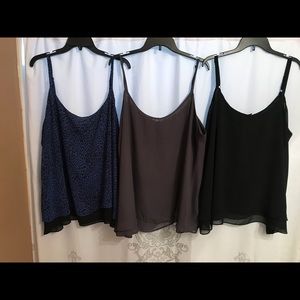 3 pack Torrid double layer split back chiffon cami